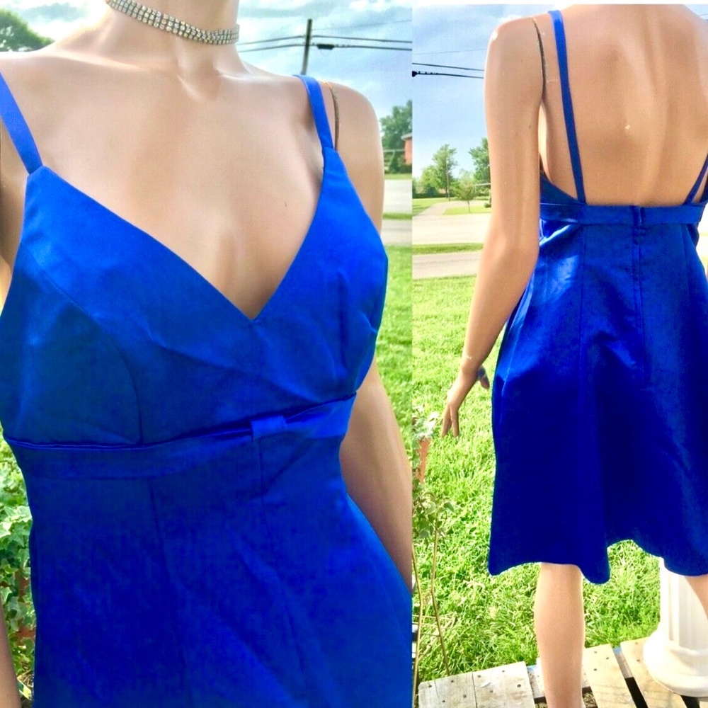 David Tutera/Gather & Gown~538 FitnFlare Short Bridesmaid Dress~Sapphire Blue~6